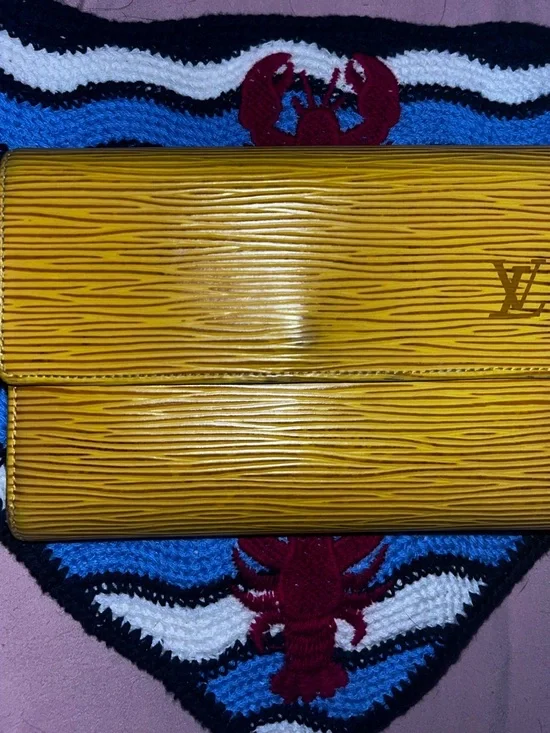 Louis Vuitton Yellow Epi Leather Tri fold Double Wallet- AUTHENTIC