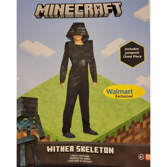 Minecraft Game Wither Skeleton Costume & Chest Piece Boy's Size Medium 8