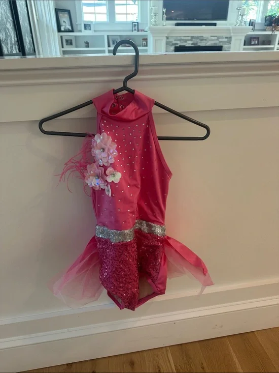 Weissman Hot Pink Sequin Floral Dance Costume