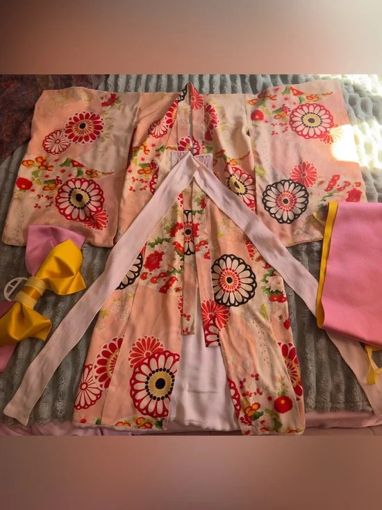 Children’s Blush Pink Floral Kimono Jacket