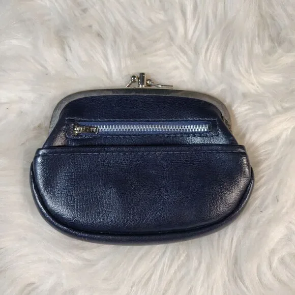 Kisslock Navy Wallet W 4 Compartments VTG