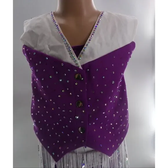 Pre-Owned Dance Costume Large Child Purple Weissman 17451 Tap Jazz Clogging Wes