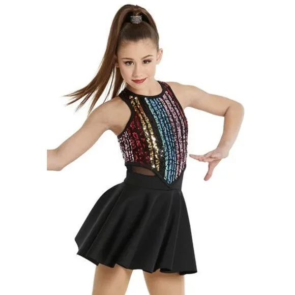 Pre-Owned Dance Costume Large Child Black Weissman 11962 Tap Jazz Clogging Musi