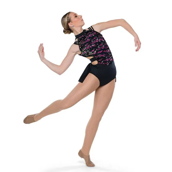 Pre-Owned Dance Costume XL Child Black A Wish Come True 25043 Jazz Contemporary