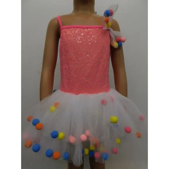 Pre-Owned Dance Costume Small Child Pink Curtain Call E2005 Ballet Tap Dress Up