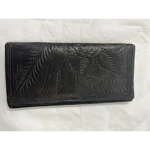 J.L. SALDIVAR hand Tooled Leather Black