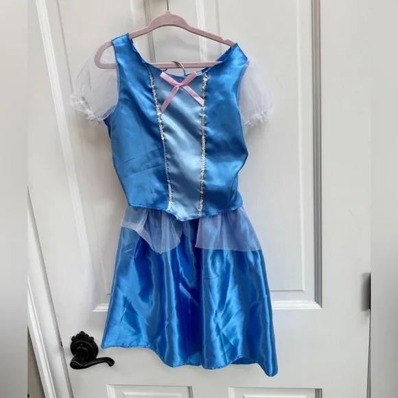 NWOT Disney Girls Size 4 - 6 Cinderella Blue and Pink 2 Piece Dress Up Costume