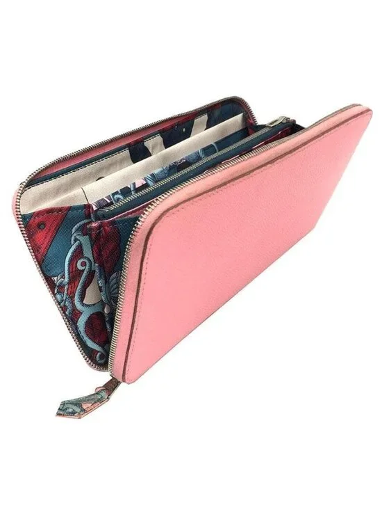 Hermes Azap Long Silkyne Wallet Pink