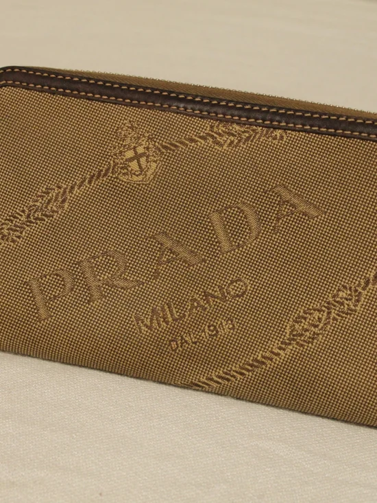 Prada Brown Canvas Wallet