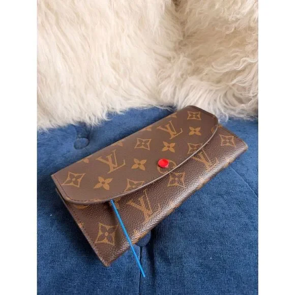 Louis Vuitton Monogram Canvas Continental Wallet with Red Snap
