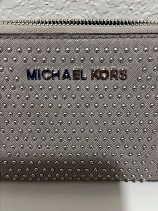 Michael Kors Silver Studded Zip Wallet