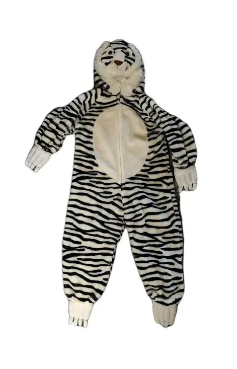 White Tiger Halloween Costume Union Suit Kids Size 5-6 (44”) Cosplay