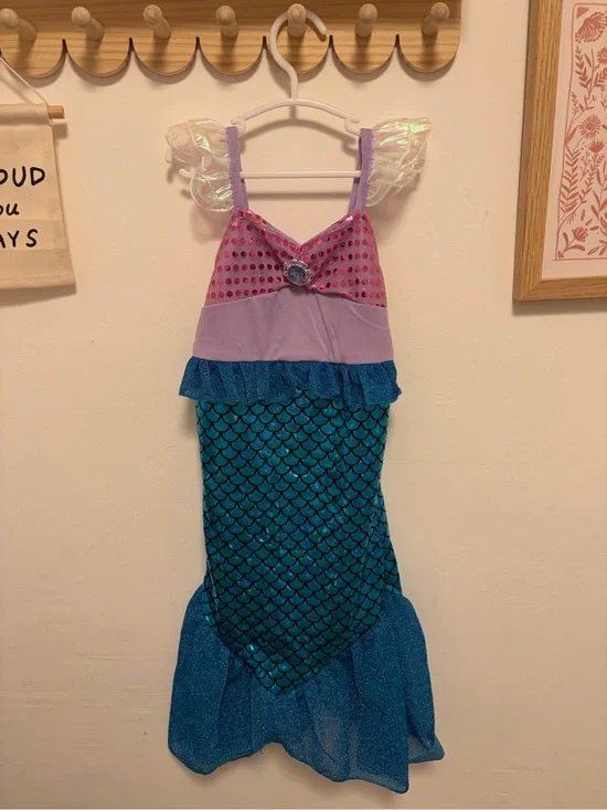 Kids Mermaid Costume Dress in Teal & Purple