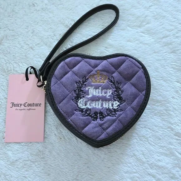 Juicy🍊 Couture Dusty Violet💜 Royal👑 Couture Heart🩷 Zip Around Coin Purse