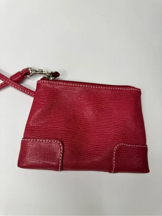 Liz Claiborne Red Textured Wristlet with Strap