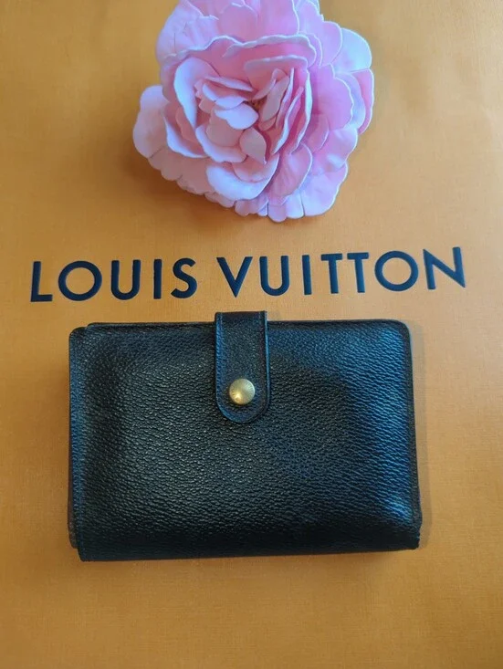 Louis Vuitton Authentic Monogram Compact Kisslock Leather Canvas Wallet