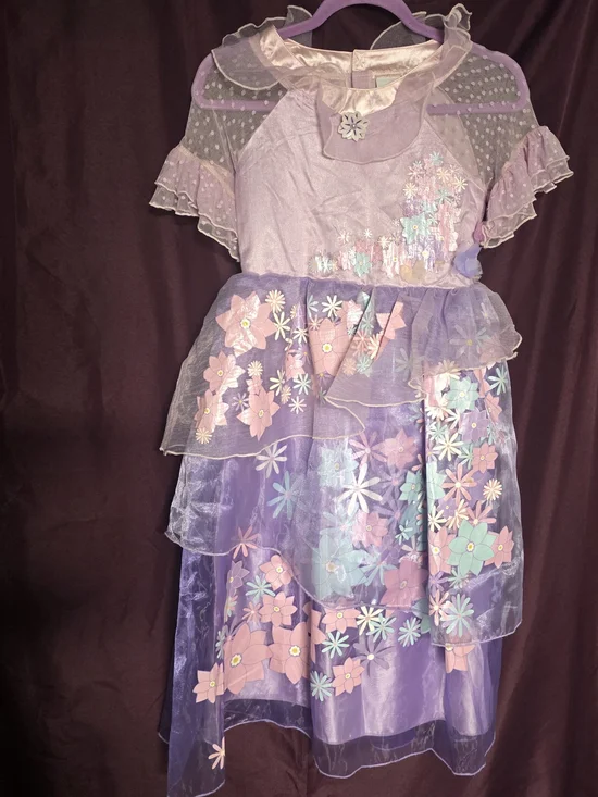 Purple Floral Fairy Kids Costume Dress