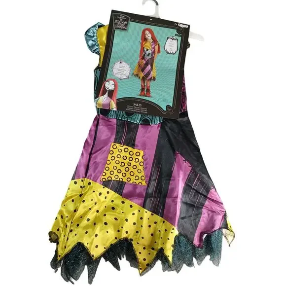 Disney SALLY Nightmare Before Christmas Dress Costume Medium (7-8) Halloween NWT