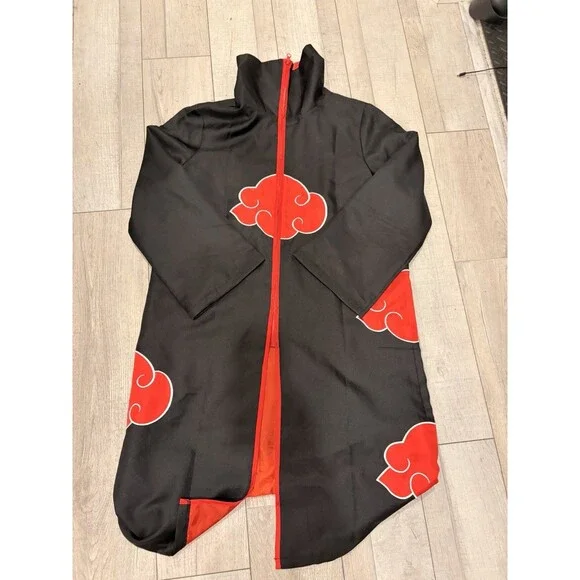 Naruto Anime Costume Cosplay Black Zip Robe Sz Large Itachi Obito Kakashi Sasuke