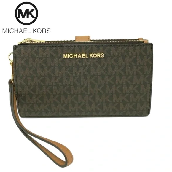 NWT MICHAEL Michael Kors Jet Set Double Zip Wristlet Wallet