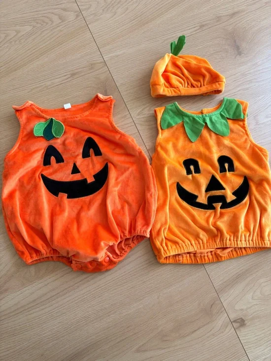 Pumpkin Costume for Babbies with hat 6-9M