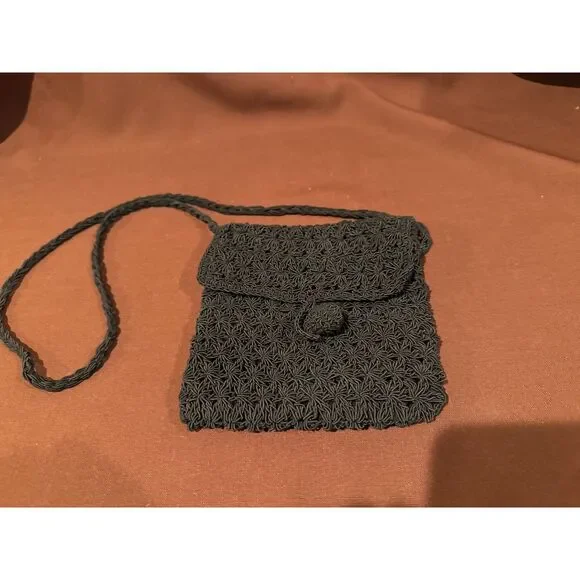 Black Crochet Bag Cross Body