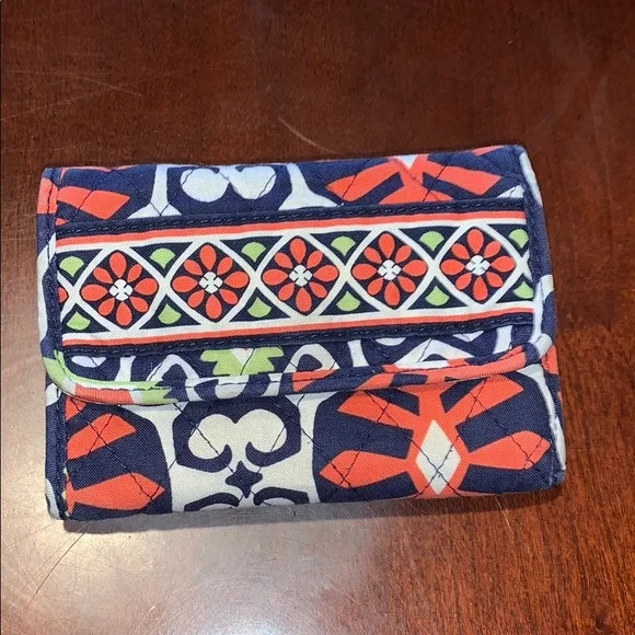 Vera Bradley Sun Valley Navy Orange & White Wallet