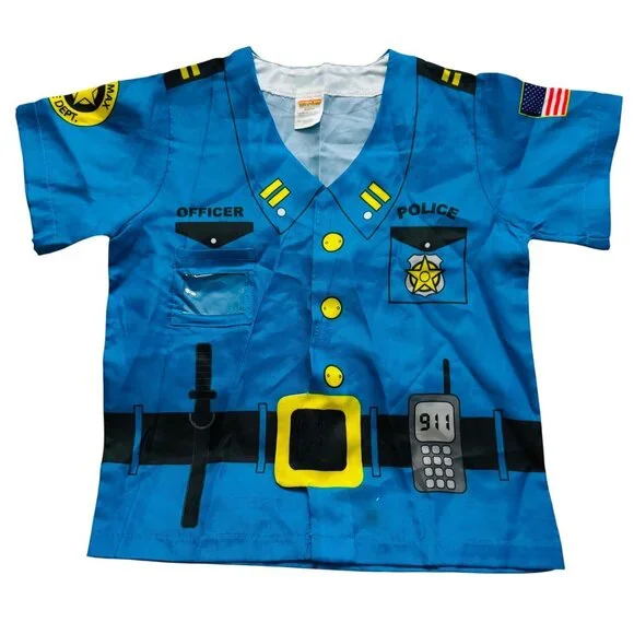 Kids Police Officer Dress-Up Costume By Aeromax  Ages 3-6 Graphics For Role Play