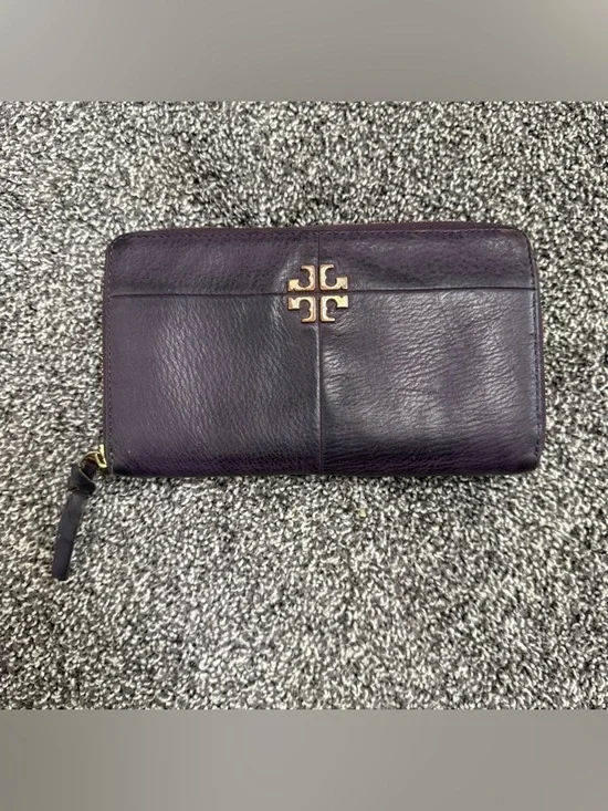 Tory Burch Ivy Zip Continental Wallet Nightshade Purple leather