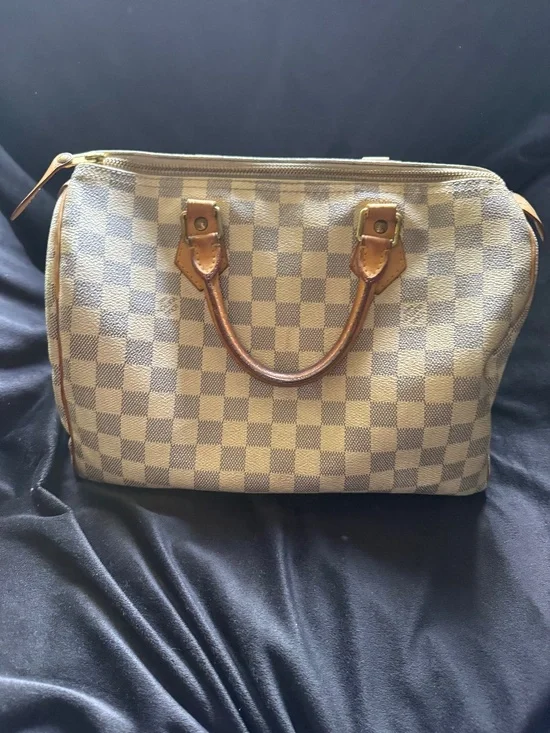 Louis Vuitton Speedy 30 Handbag in Damier Azur canvas