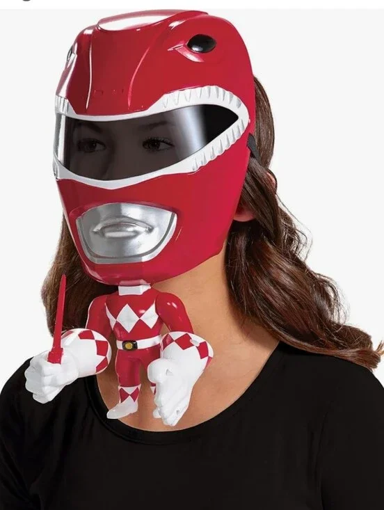 NWT Power Rangers Red Ranger Mask Kids Halloween Move-A-Mask Pretend Play