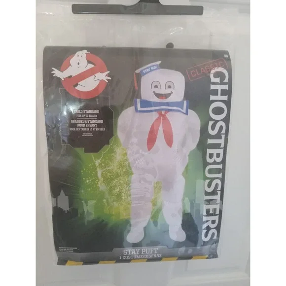 Ghostbusters Movie Inflatable Stay Puft Marshmallow Man Kids Costume Size 10 New