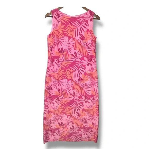 Talbots Petites Vintage Pure Silk Dress 8 Tropical Floral Midi 90s Y2K‎ Vacation