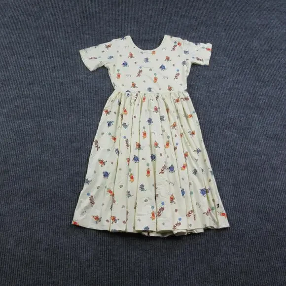 Disney Kyte Dress Girls 10 Yellow Winnie The Pooh Fit & Flare Short Sleeve NWT