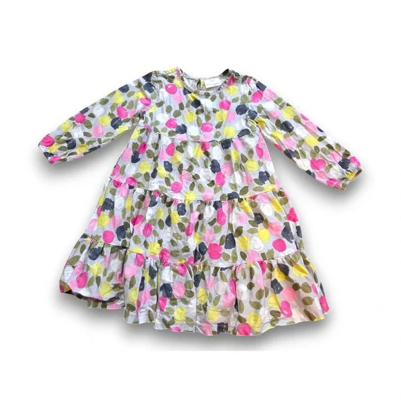 Hanna Andersson Long Sleeve Print Tiered Twirl Dress Floral Girls 110 US 5