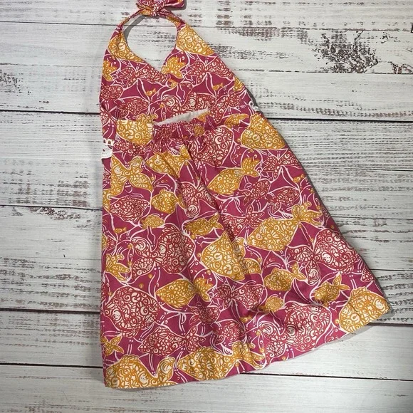 Lilly Pulitzer Toddle 2T Little Catherine Beverly Hill Bubbly Halter Dress Pink‎