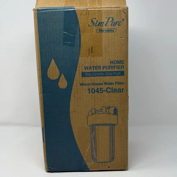 SimPure Whole House Water Filter Housing 1045 Clear Carbon Filter 1