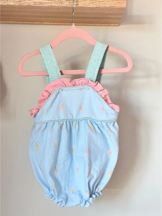 The Oaks Apparel Ritz Aqua Ice Cream Party Romper Sz 9m