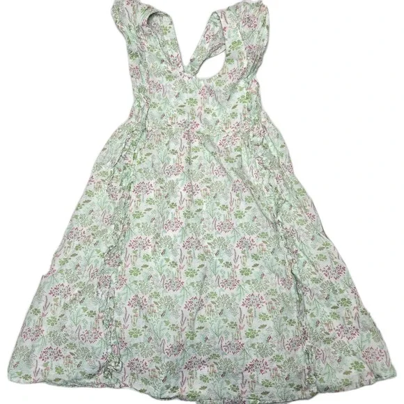 Shabby Chic Dress Girls 7 Botanical Sleeveless‎ Ruffle Cotton Petticoat Cottage