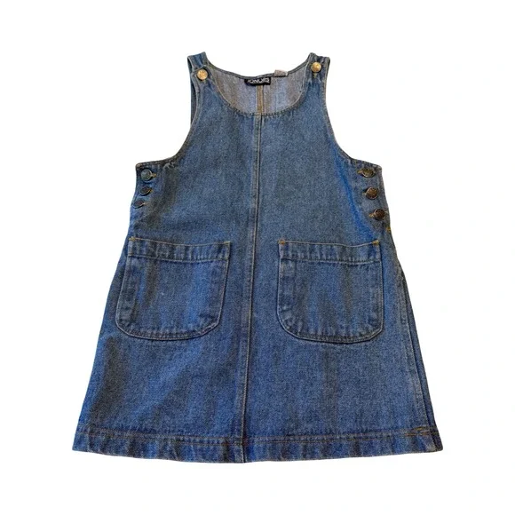 Vintage Honors Kids Denim‎ Jumper Dress Blue Cotton Pinafore Size L 90s Retro