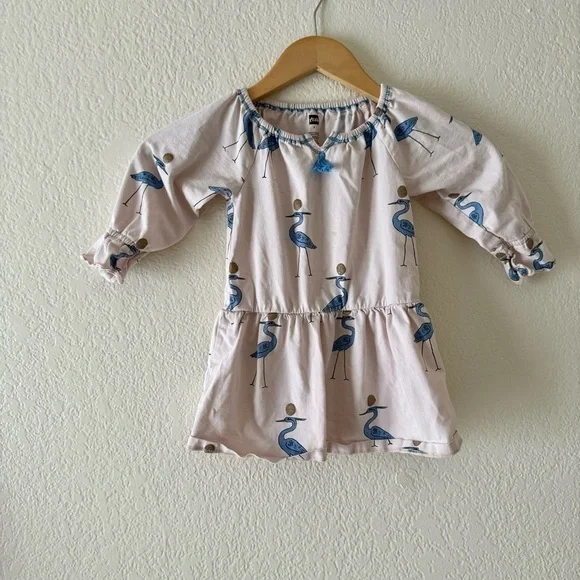 Tea collection blue heron tassel dress