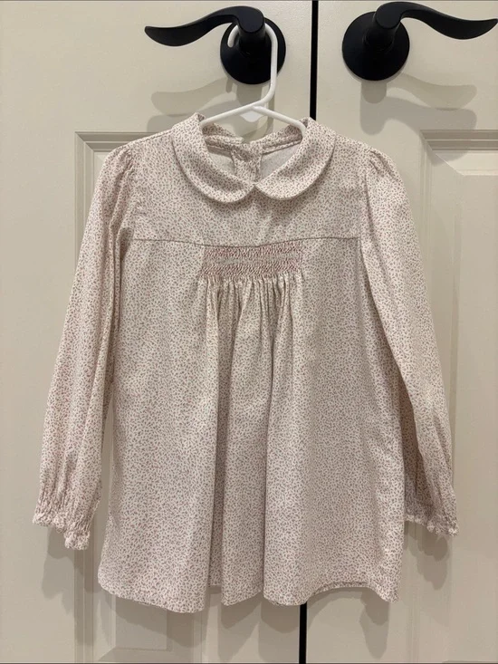 Girls' Pink Floral Long-Sleeve dondola dress, or oversized blouse