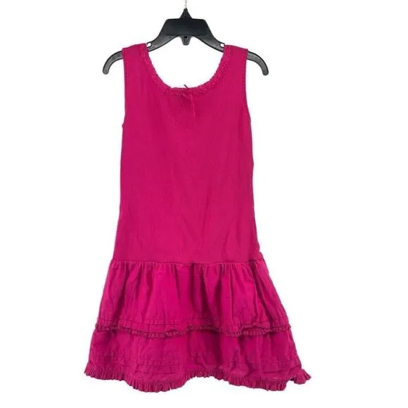 Ralph Lauren Girl’s Pink Sleeveless 100% Cotton Tiered Dress Size 4/5