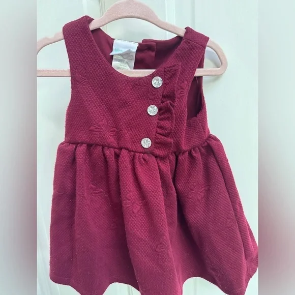 Nannette Baby 6-9M Maroon Girls Formal Tank Top Dress