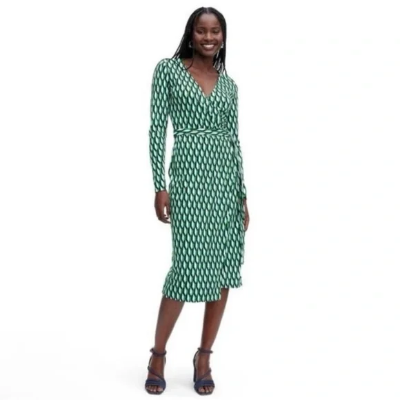 Diane Von Furstenberg x Target NEW Geo Arrow Green Wrap‎ Dress