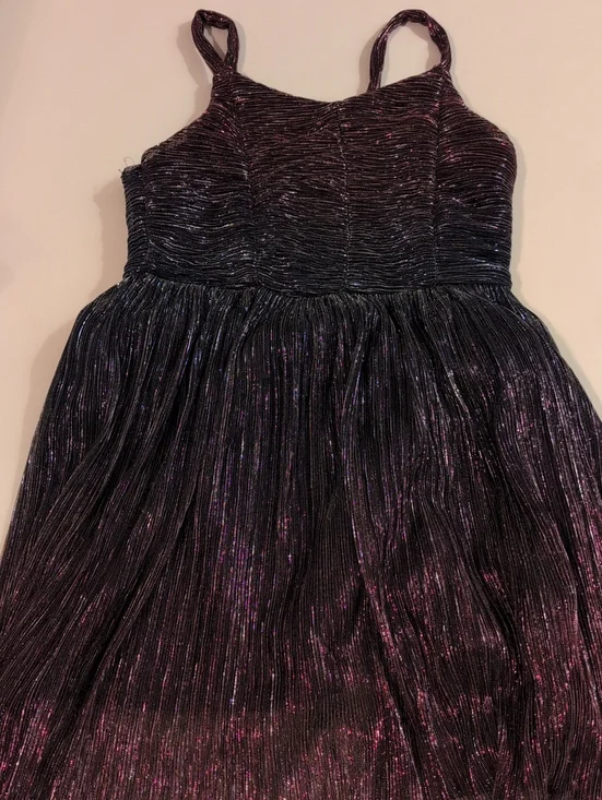 Zenzi Girls Shimmer Pink Black Dress Sz 8