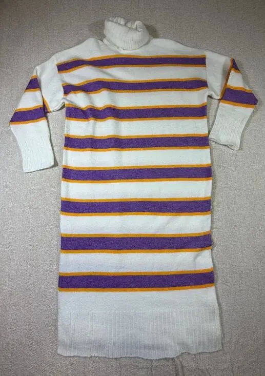 Daily Practice Women M White/Purple NWT Anthropologie Knit Sweater Midi Dress