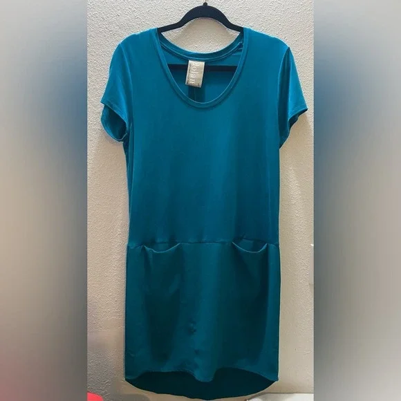 Dolan Left Coast‎ Collection T-Shirt Dress Women's S Teal  Drop Waist Pocket