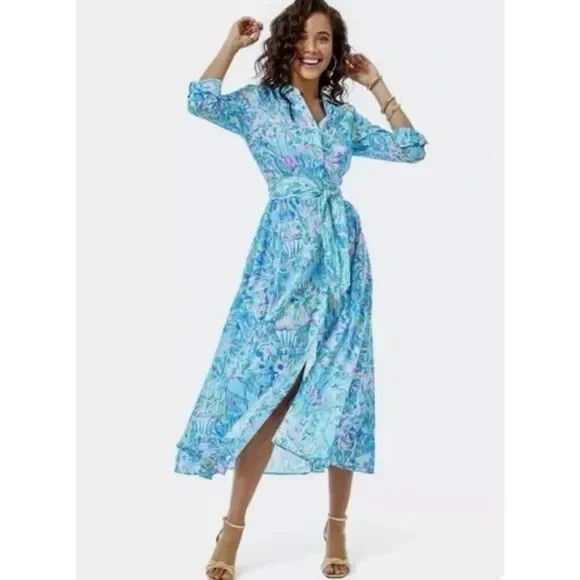 Lily Pulitzer Kalina long sleeve shirt dress - 00
