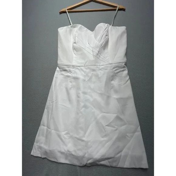Lilly Pulitzer White Strapless Sweetheart Pleated Cocktail‎ Dress 012393 Size 6